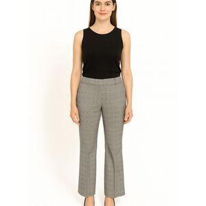 TIBI houndstooth plaid straight leg dress pants